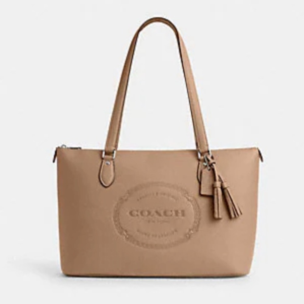 NWT Gallery Tote With Coach Heritage - Picture 2 of 14